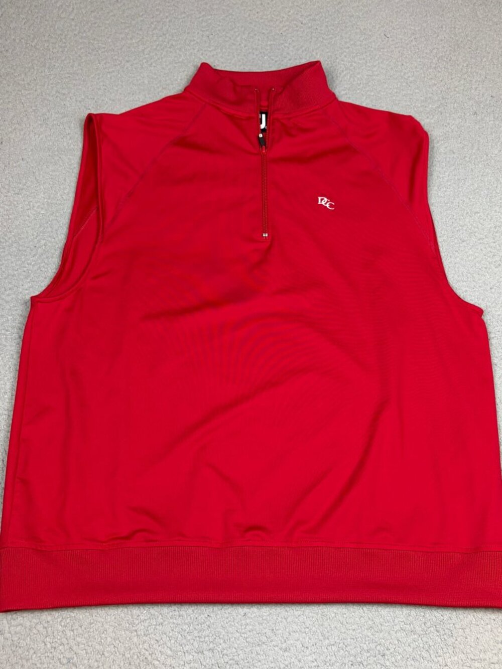 FootJoy Golf 1/4 Zip Vest Mens Large Red Performance Stretch Sleeveless Nylon